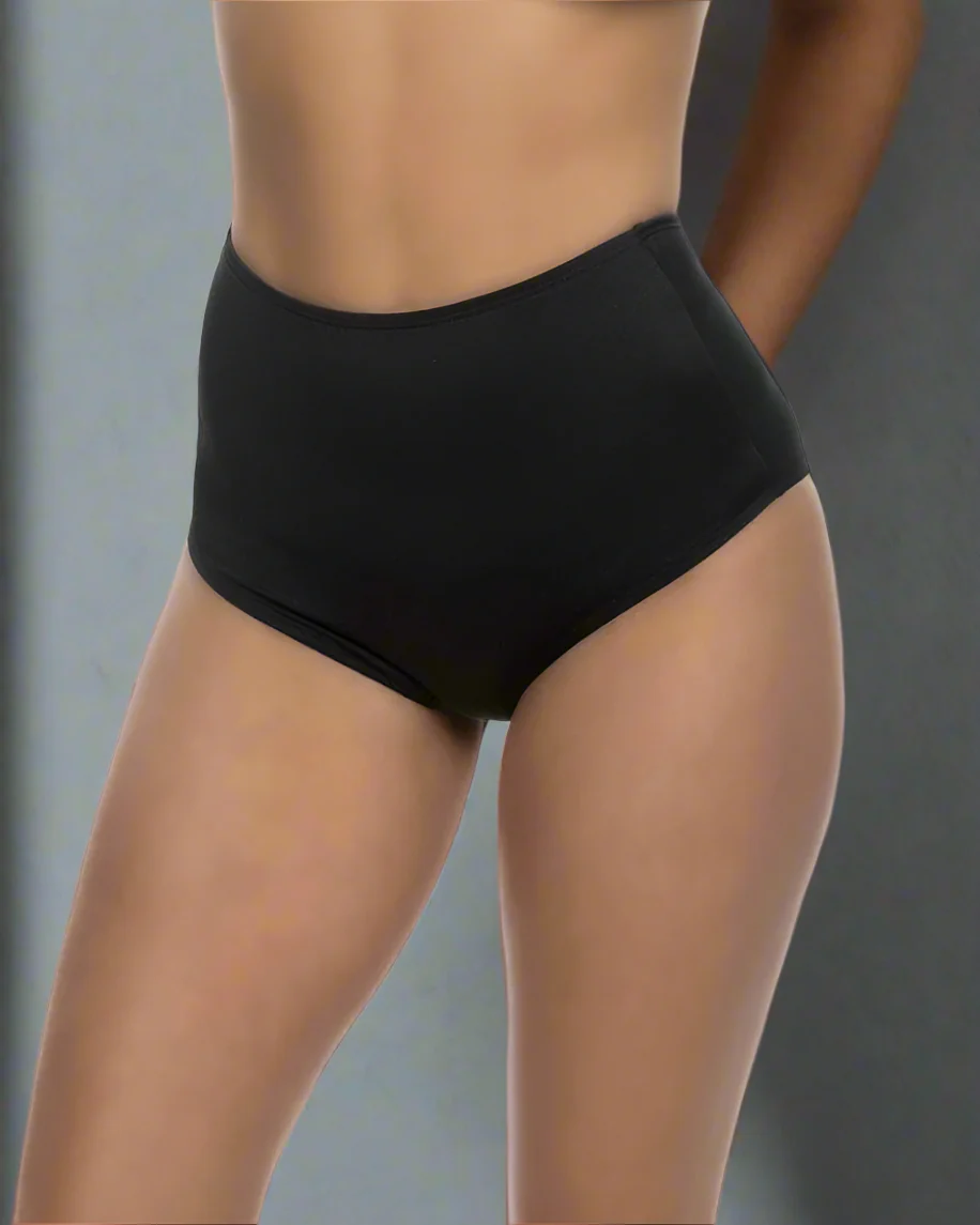 Sexy Women's Black Lycra High Waisted Panty Shorts