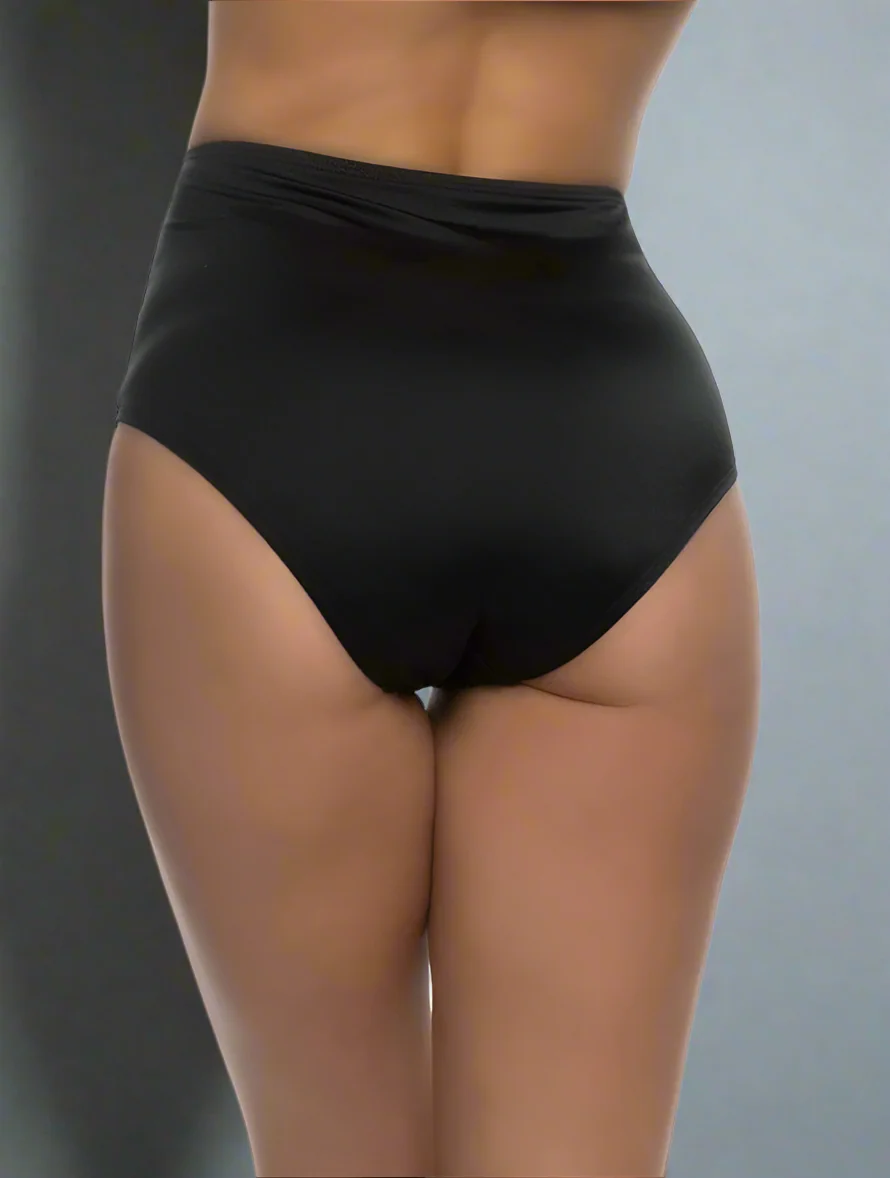 Sexy Women's Black Lycra High Waisted Panty Shorts - Image 2