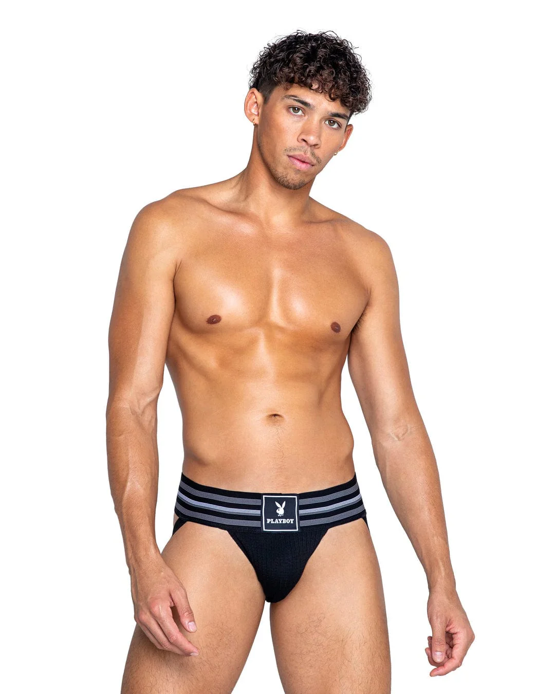 White Men’s Playboy Locker Room Classic Jockstrap Underwear - Image 4