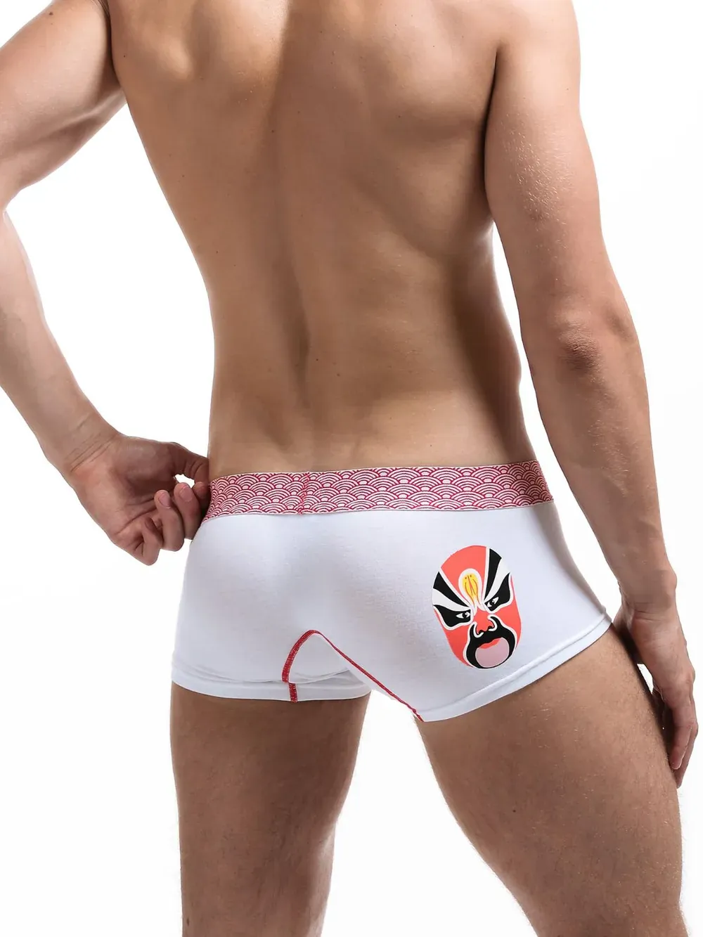 Men's White Opera Mask Boxer Brief Short Trunk Underwear
