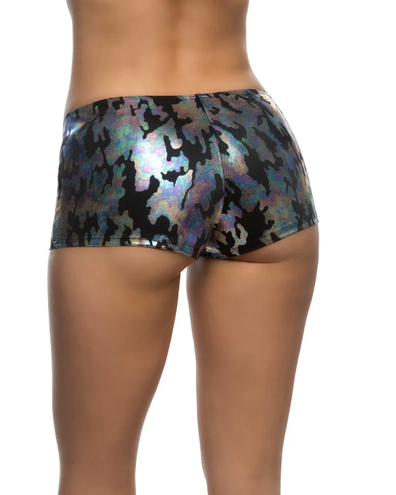Sexy Women's Camouflage Iridescent Low Rise Booty Shorts - Image 2