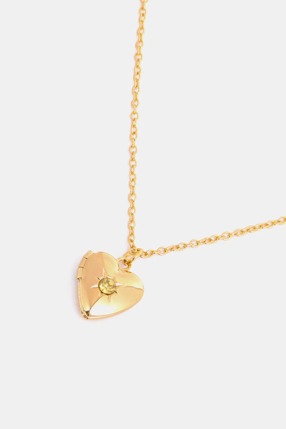 Zircon Heart Shape 14K Gold-Plated Pendant Women's Birth Month Necklace - Image 15