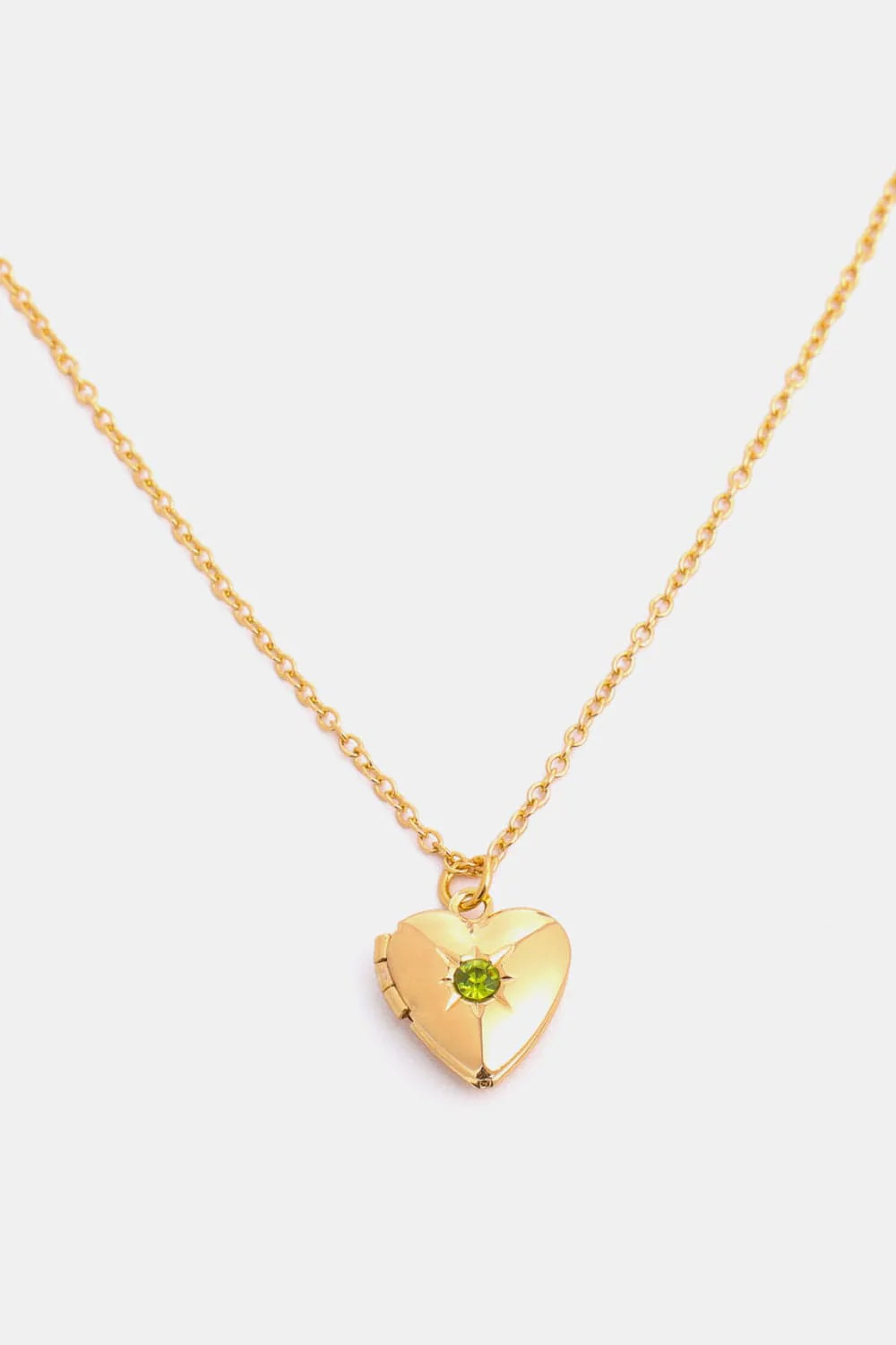 Zircon Heart Shape 14K Gold-Plated Pendant Women's Birth Month Necklace - Image 22