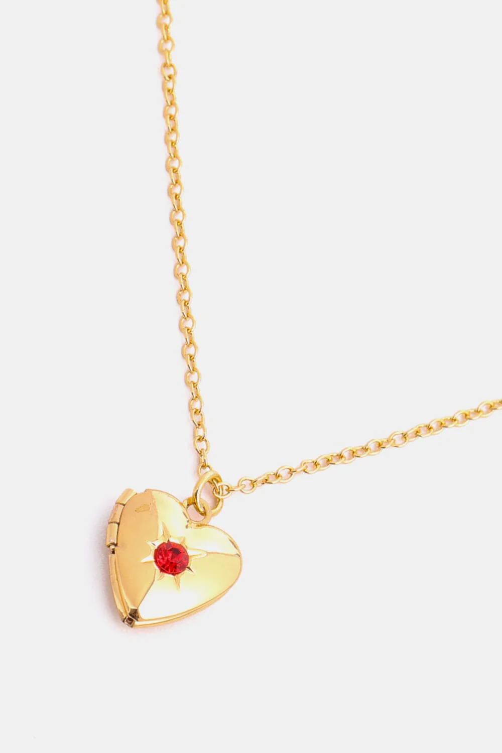 Zircon Heart Shape 14K Gold-Plated Pendant Women's Birth Month Necklace - Image 29
