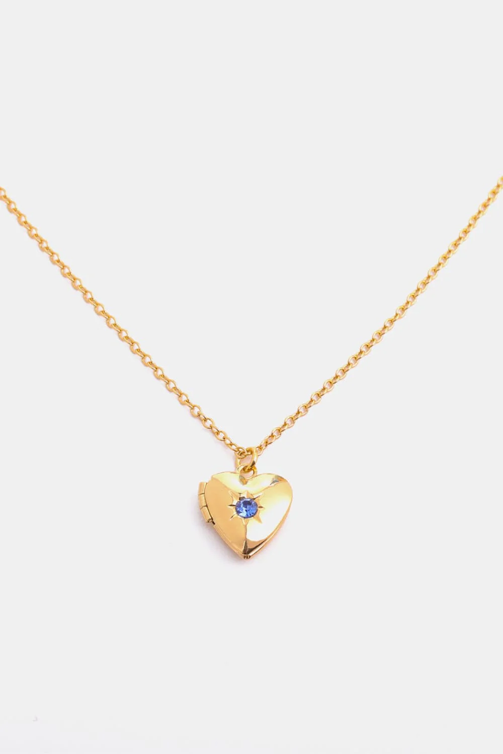Zircon Heart Shape 14K Gold-Plated Pendant Women's Birth Month Necklace - Image 32
