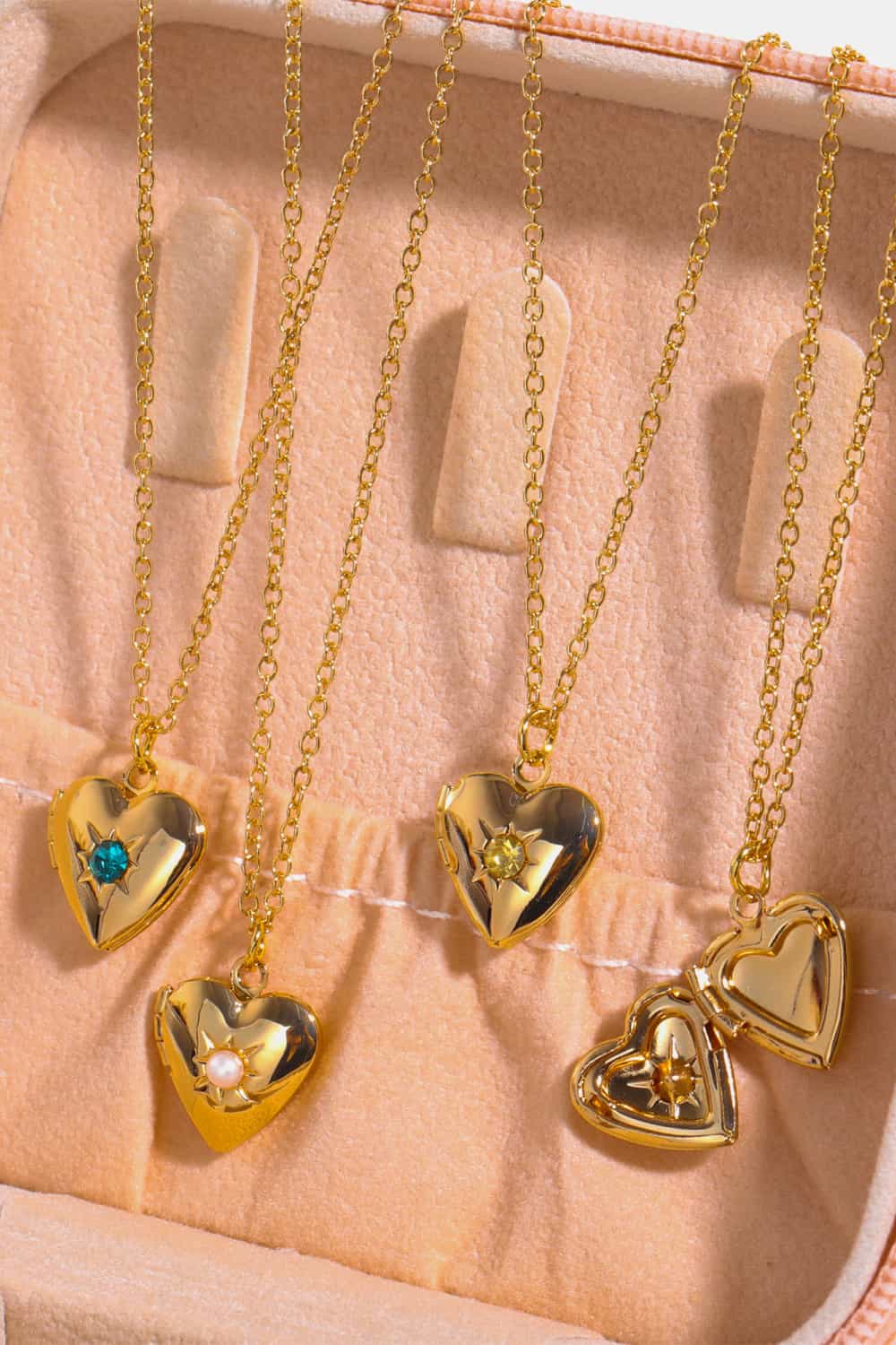 Zircon Heart Shape 14K Gold-Plated Pendant Women's Birth Month Necklace - Image 6